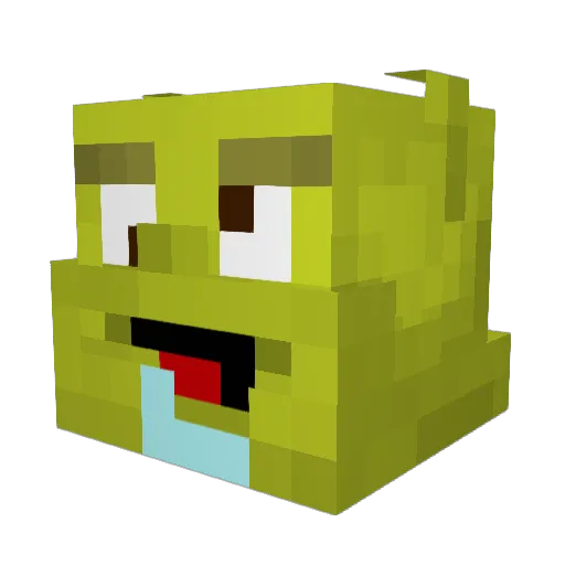Resarded Minecraft avatar head, 3D render
