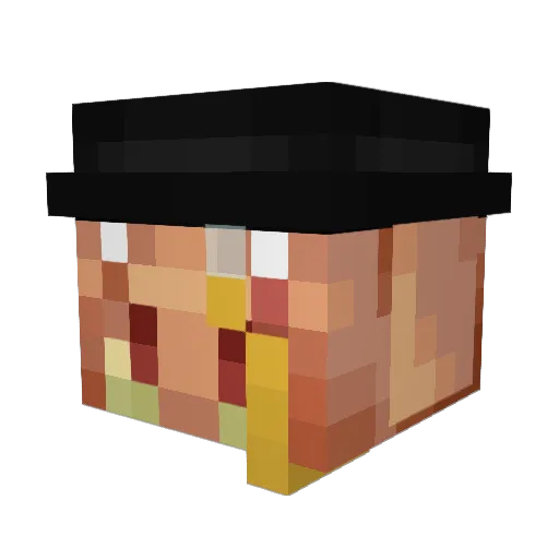 Reset74 Minecraft avatar head, 3D render