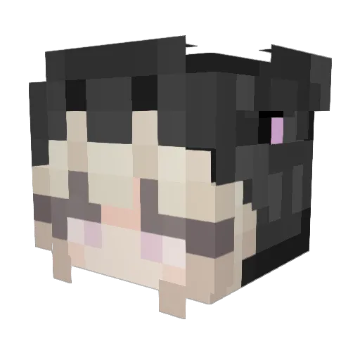 Reshiya Minecraft avatar head, 3D render