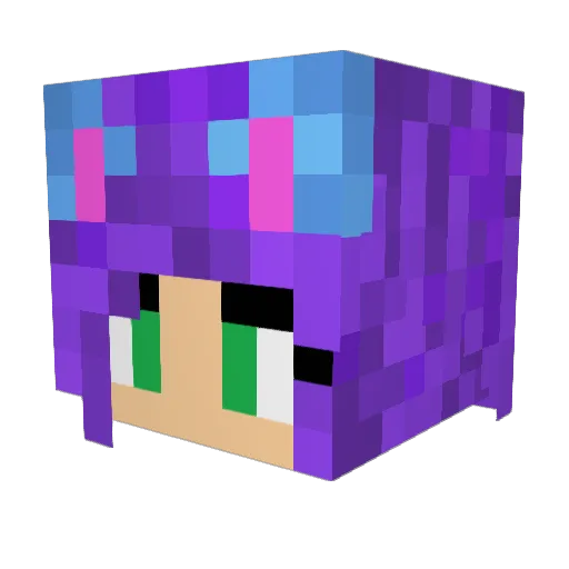 Reshylu Minecraft avatar head, 3D render