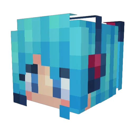 Residuan Minecraft avatar head, 3D render