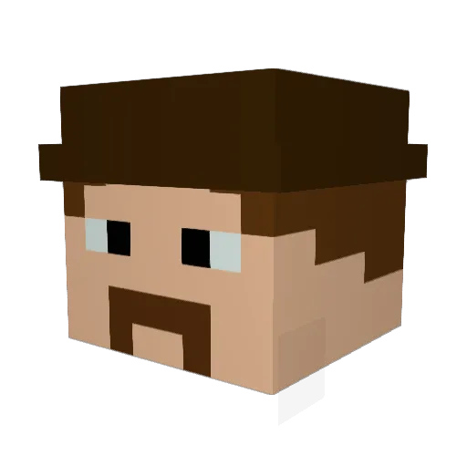 Resized51 Minecraft avatar head, 3D render