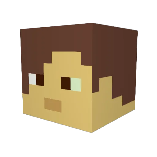 Ress20100 Minecraft avatar head, 3D render