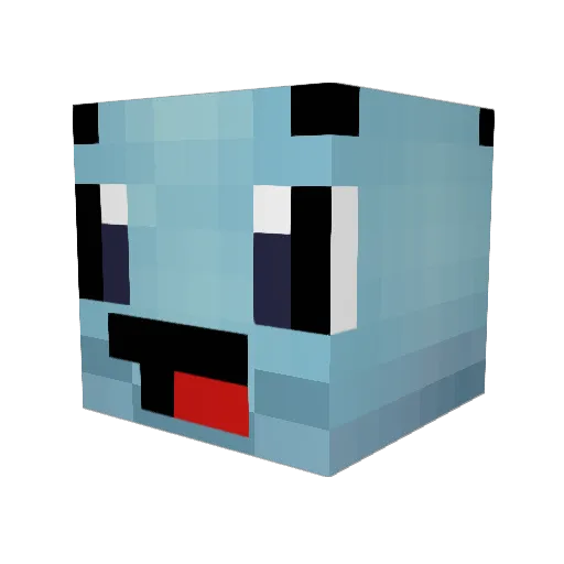 Resumed Minecraft avatar head, 3D render