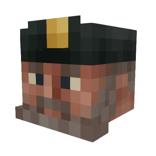 RetardedM Minecraft avatar head, 3D render