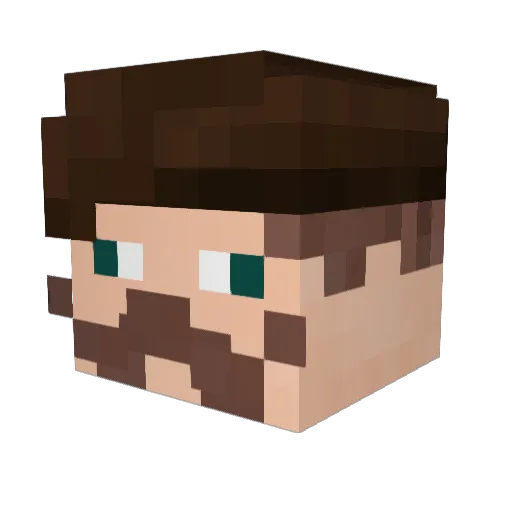Reteded Minecraft avatar head, 3D render