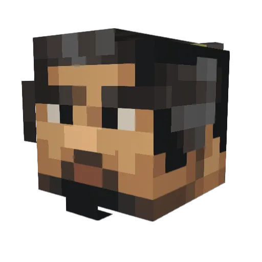 Retham Minecraft avatar head, 3D render