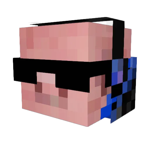 Retiamo Minecraft avatar head, 3D render