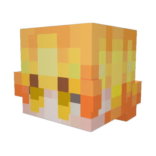 Retilteado Minecraft avatar head, 3D render
