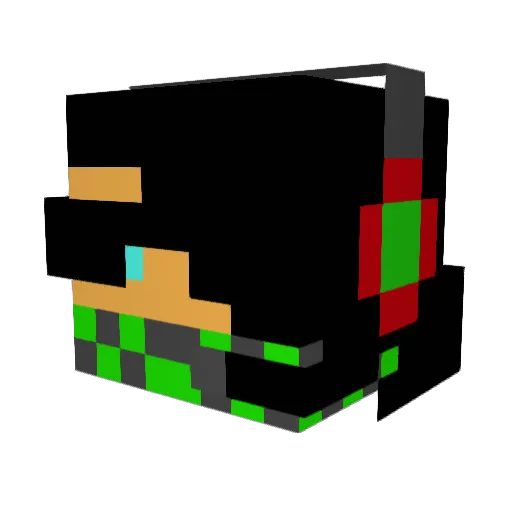 RetoBoss Minecraft avatar head, 3D render