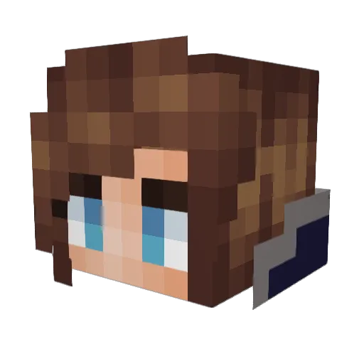 Retokk Minecraft avatar head, 3D render