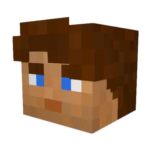 Retone Minecraft avatar head, 3D render