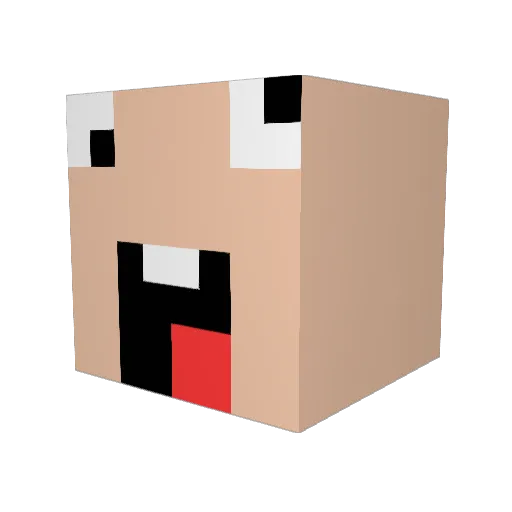 Retr03_ Minecraft avatar head, 3D render