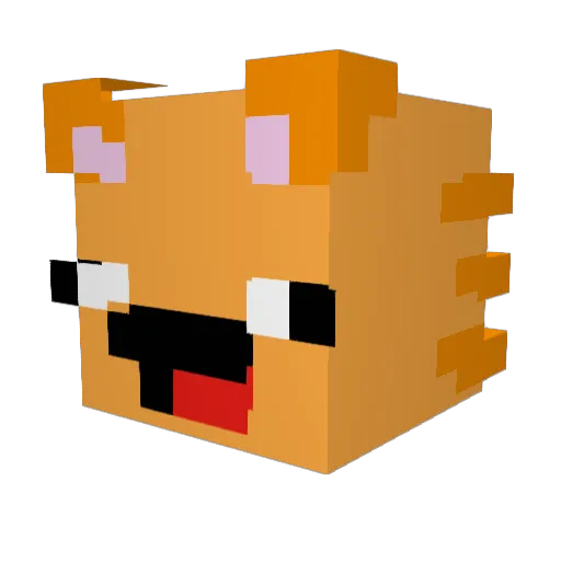 Retr0kitten Minecraft avatar head, 3D render