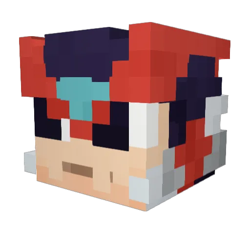 RetroBiggz Minecraft avatar head, 3D render