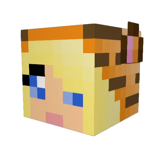 RetroGurl72 Minecraft avatar head, 3D render