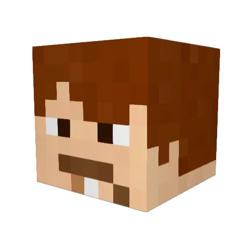 RetroIsMan Minecraft avatar head, 3D render