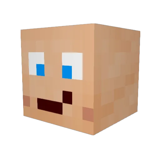 RetroSteve48k Minecraft avatar head, 3D render