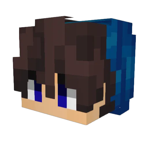 RetroWolfie Minecraft avatar head, 3D render