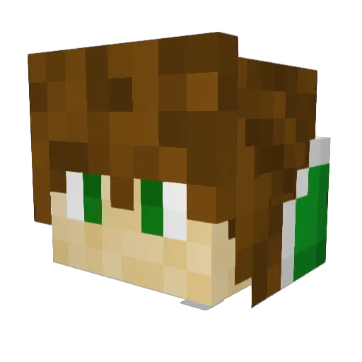 Retro_Style Minecraft avatar head, 3D render