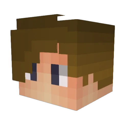 Retroflexin Minecraft avatar head, 3D render