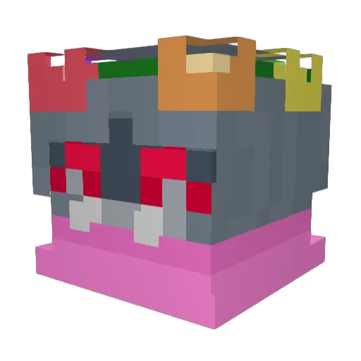 Retrolated Minecraft avatar head, 3D render