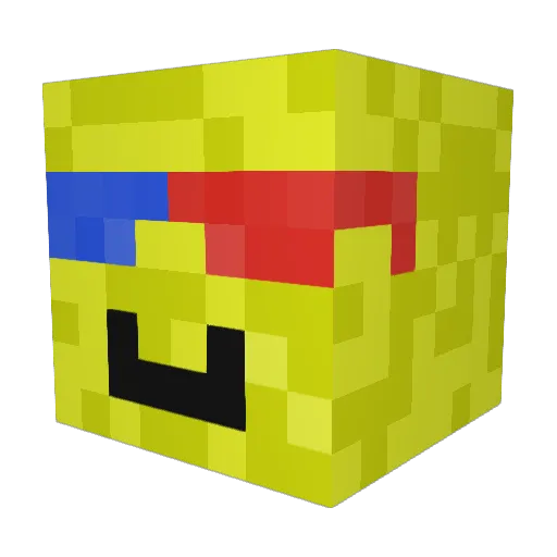 Retromines_ Minecraft avatar head, 3D render