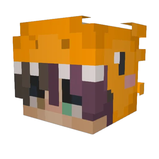 Retsmaherf Minecraft avatar head, 3D render