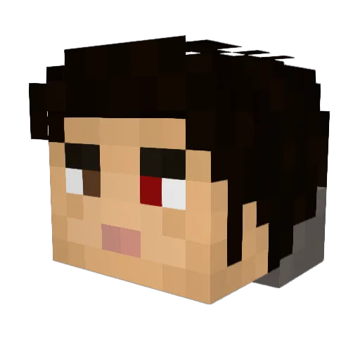 Retsubu Minecraft avatar head, 3D render