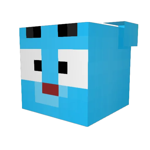 Returnee Minecraft avatar head, 3D render