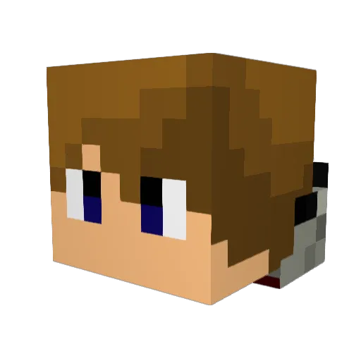 Reubol Minecraft avatar head, 3D render