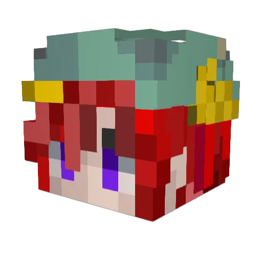 Reuwl Minecraft avatar head, 3D render