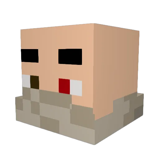 Rev627 Minecraft avatar head, 3D render