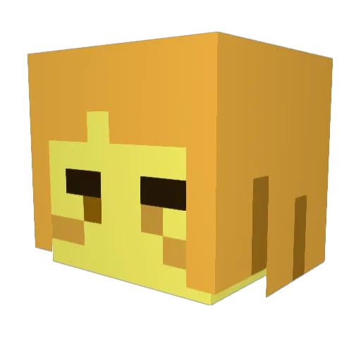 RevQM Minecraft avatar head, 3D render