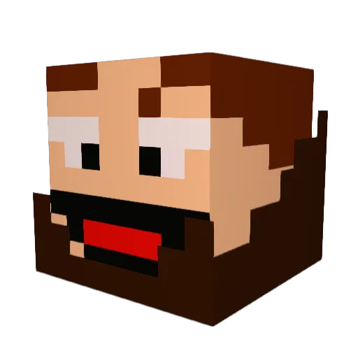 Revanmann Minecraft avatar head, 3D render