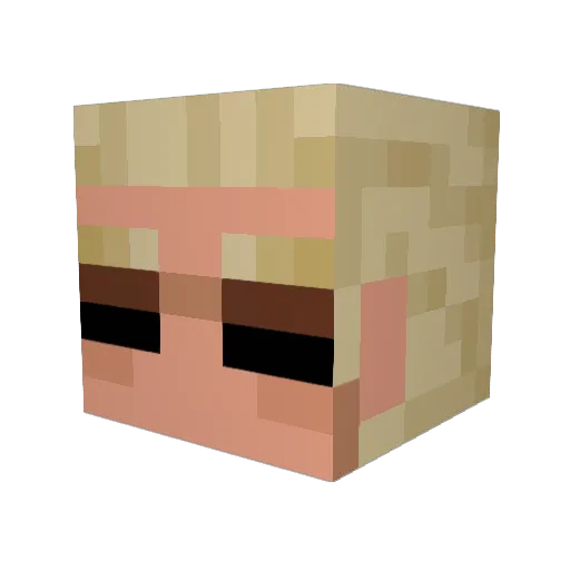 Revdie Minecraft avatar head, 3D render