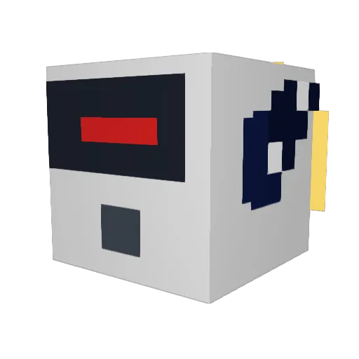 RevelBot Minecraft avatar head, 3D render