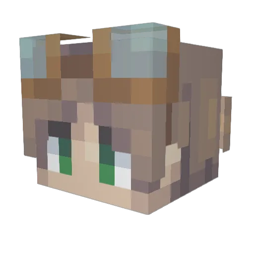 Revelios Minecraft avatar head, 3D render