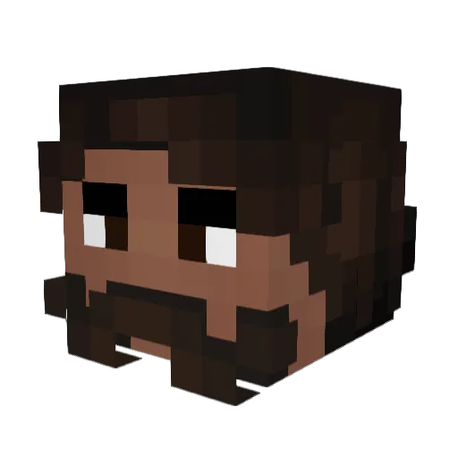 Revenescent Minecraft avatar head, 3D render