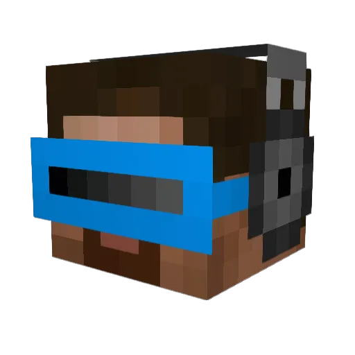 Reverbed Minecraft avatar head, 3D render
