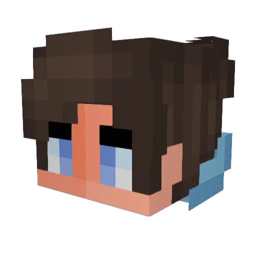 Reverbjunkie Minecraft avatar head, 3D render