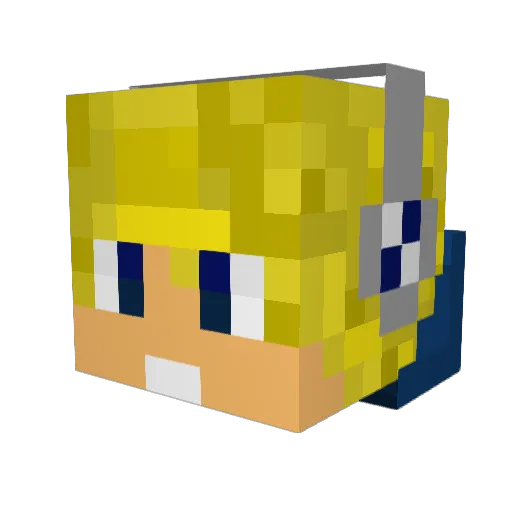 RevereSoccer Minecraft avatar head, 3D render