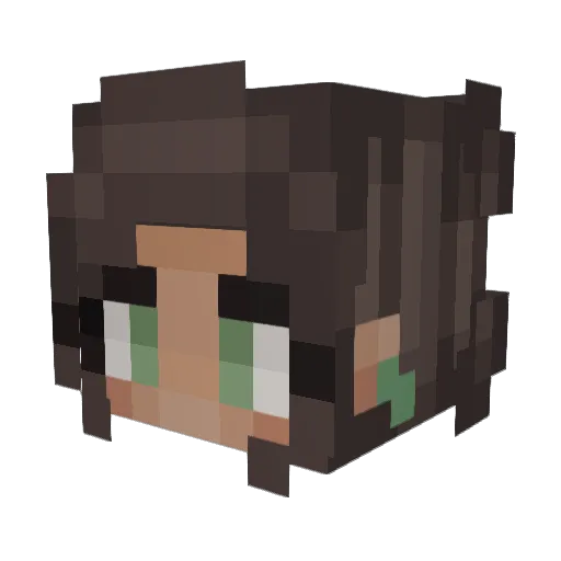 Reverrt Minecraft avatar head, 3D render