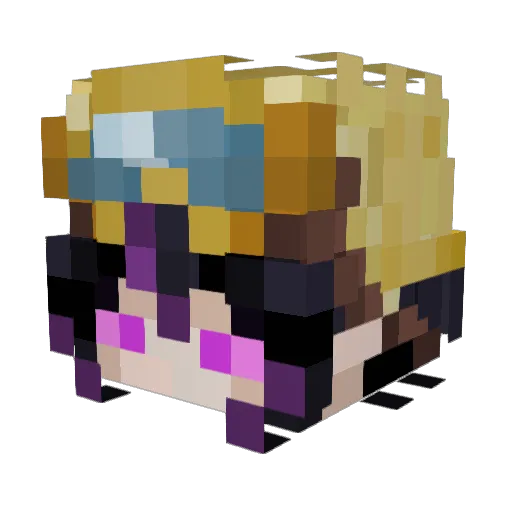 Reversehardt Minecraft avatar head, 3D render