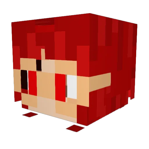 Reviraptor Minecraft avatar head, 3D render