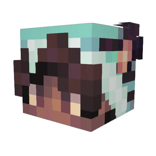 ReweSpielt Minecraft avatar head, 3D render