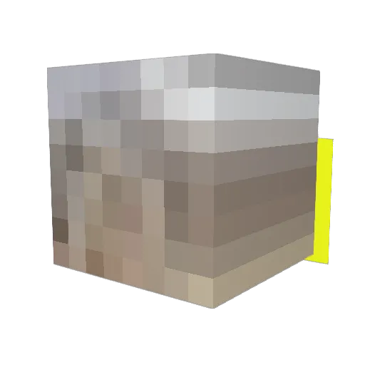 Rewhki Minecraft avatar head, 3D render