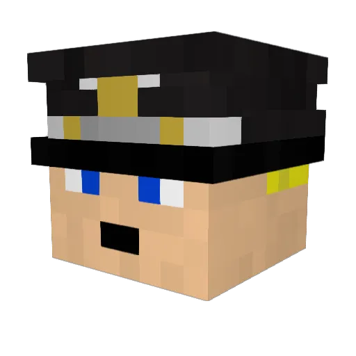 RexCrafterHD Minecraft avatar head, 3D render