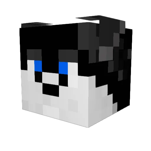 RexHusky Minecraft avatar head, 3D render