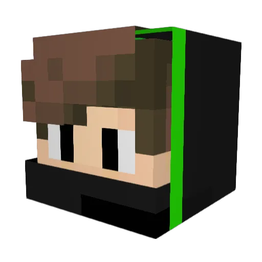RexNick Minecraft avatar head, 3D render
